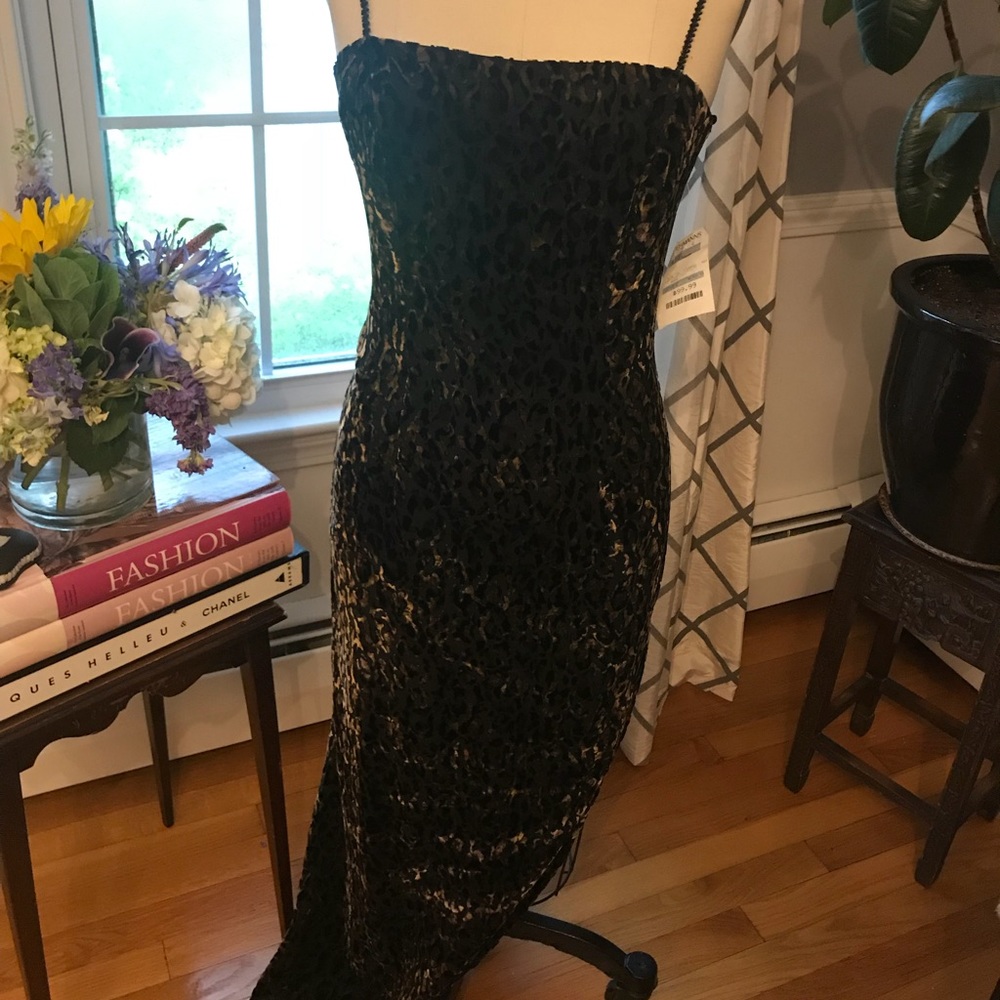 ABS Allen B Schwartz leopard high cut gown